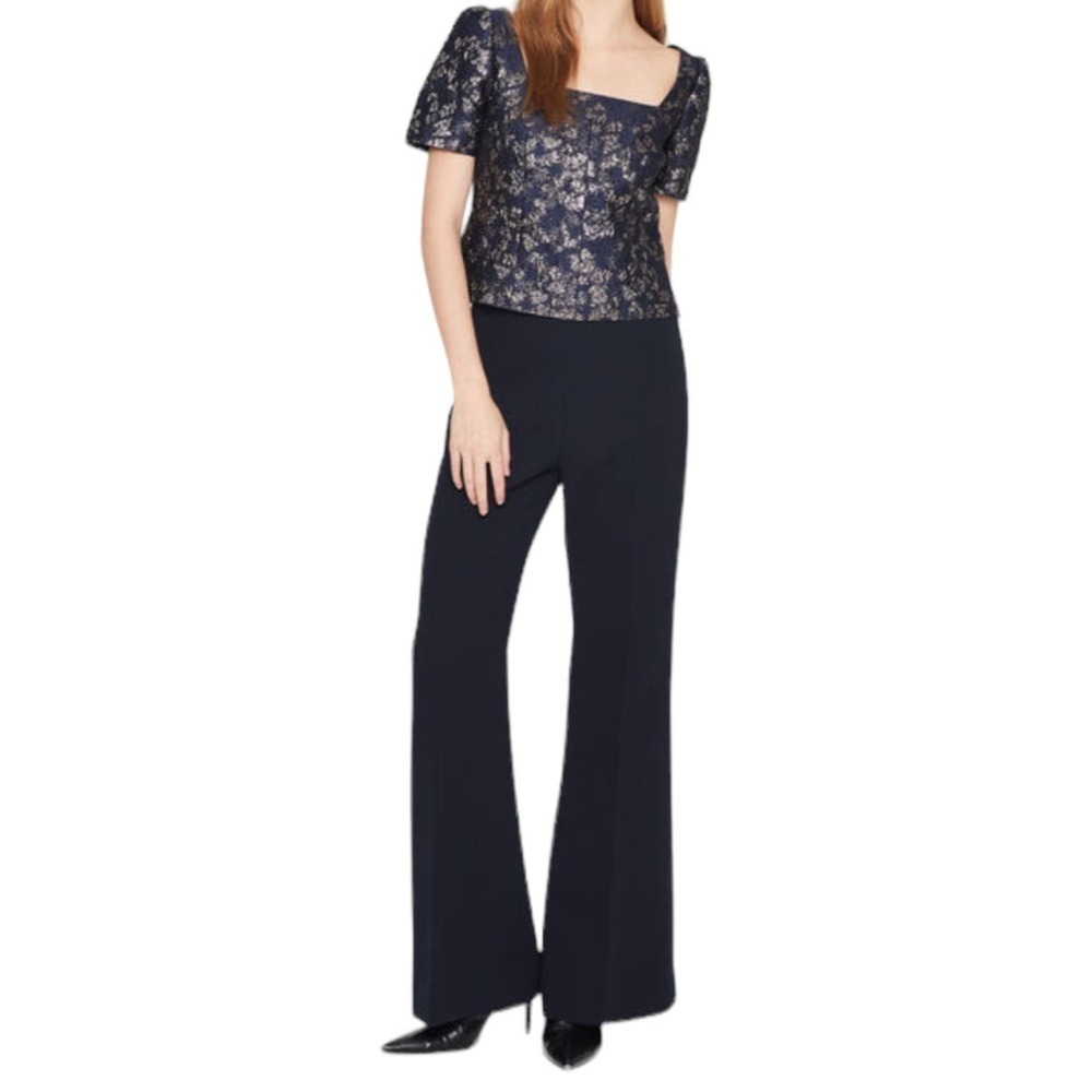 New Women’s Club Monaco Brocade Puff Sleeve Blouse Size 12